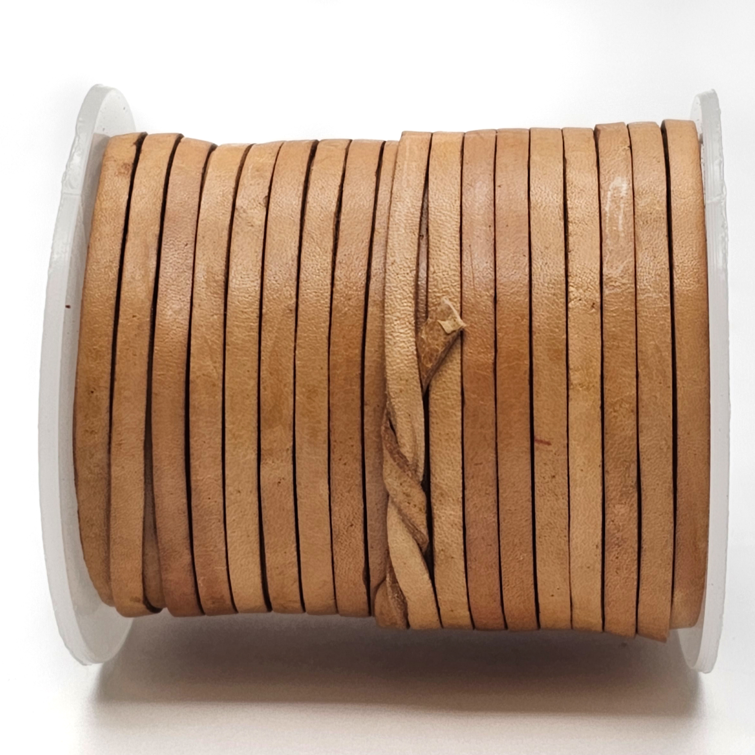 Lederband Flach 3 x 1 mm - Naturbraun. Länge: 1 m