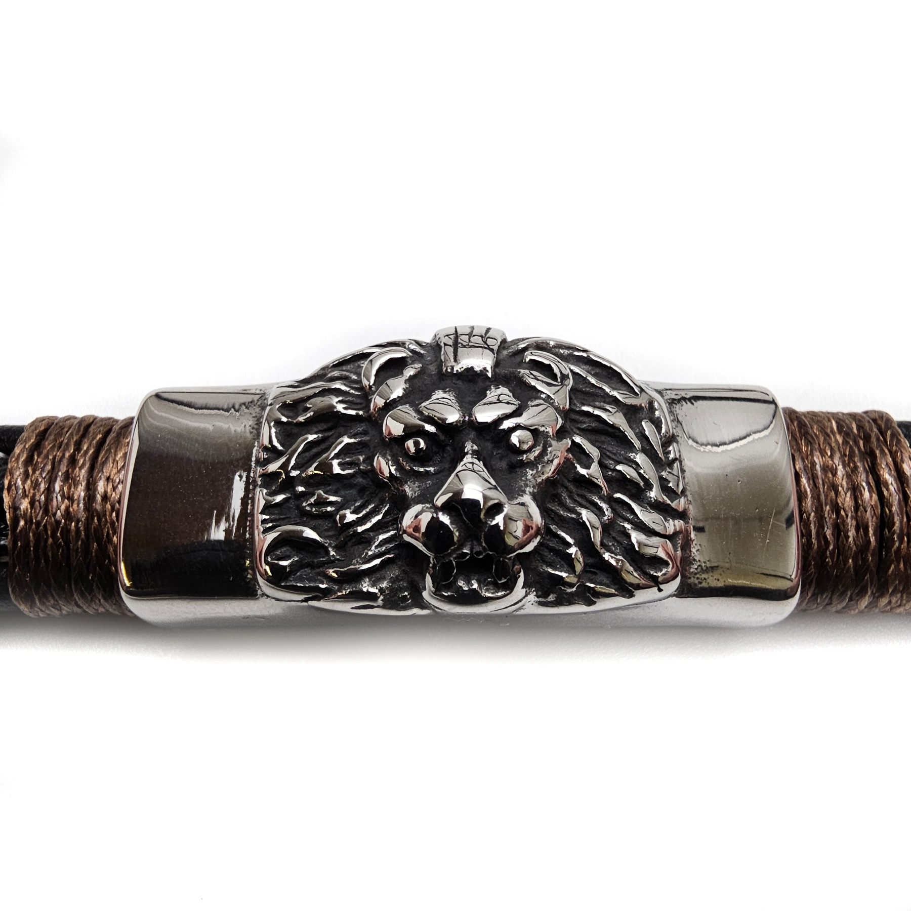 Lederarmband für Herren mit Löwenkopf und Magnetverschluss 8