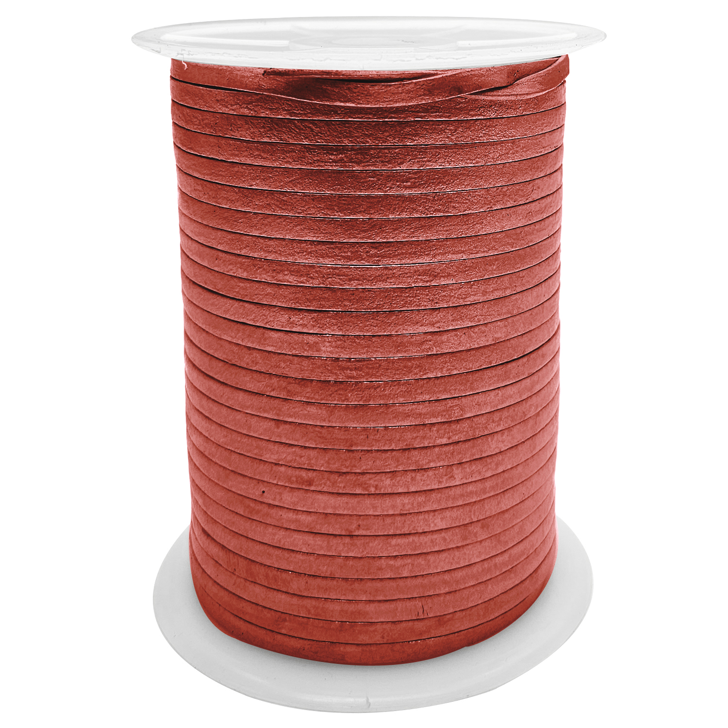 Lederband Flach 4 x 1 mm - Kastanienbraun metallic