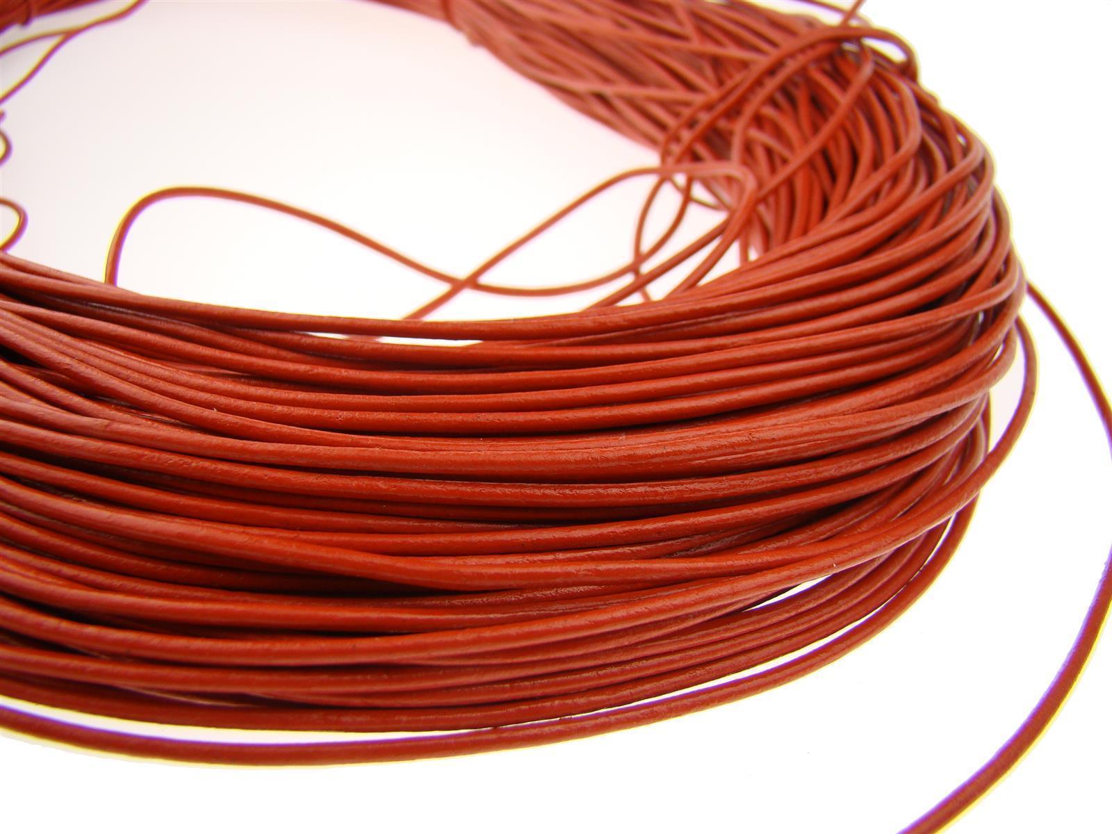 Lederschnur Rund 1,5 mm - Orange. Länge: 30 m