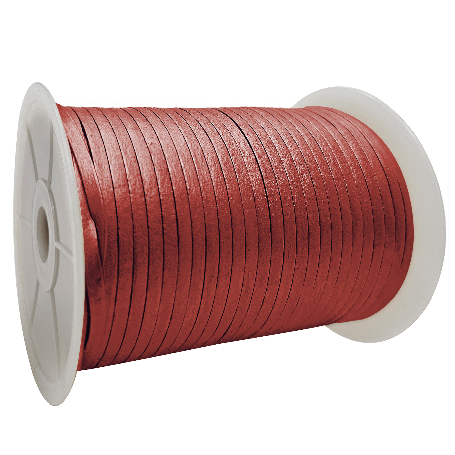 Lederband Flach 4 x 1 mm - Kastanienbraun metallic