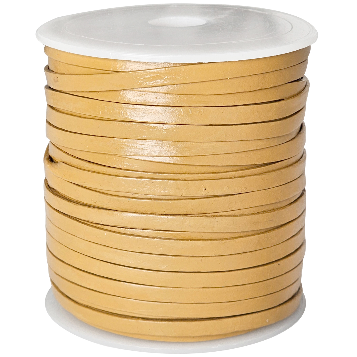 Flaches Lederband in Creme und sehr guter Qualität - Maße: 4 mm x 1 mm