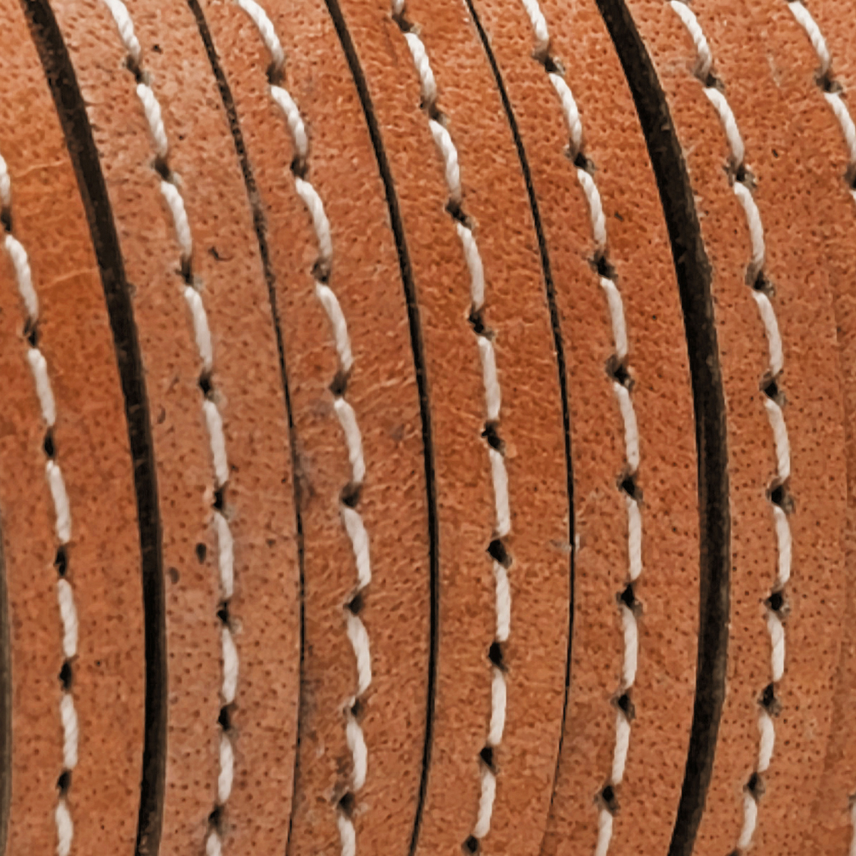 Lederband flach mit Ziernaht  5 x 1,5  mm - KO/09 Ocker