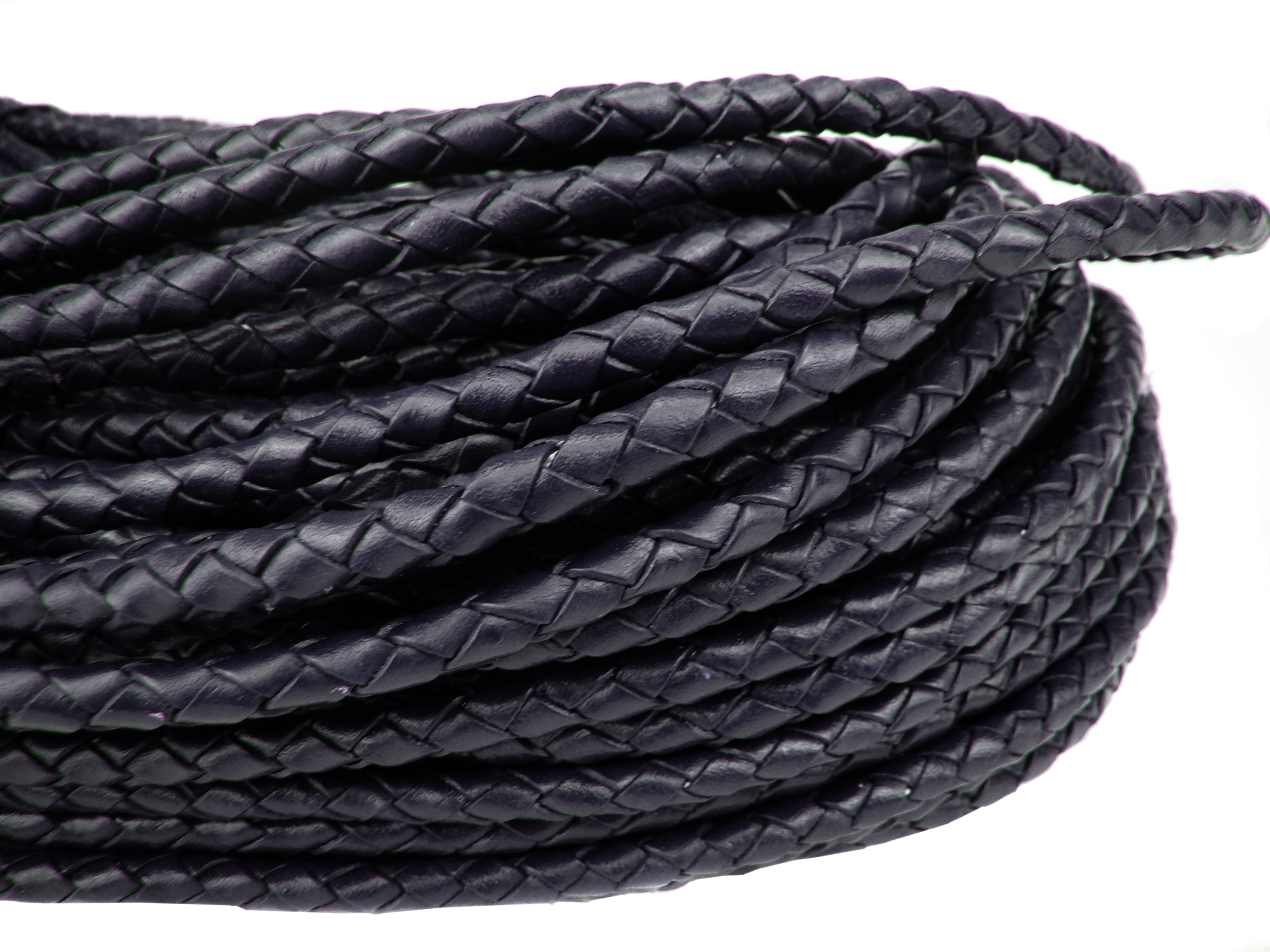 Lederschnur geflochten 5 mm - Blau