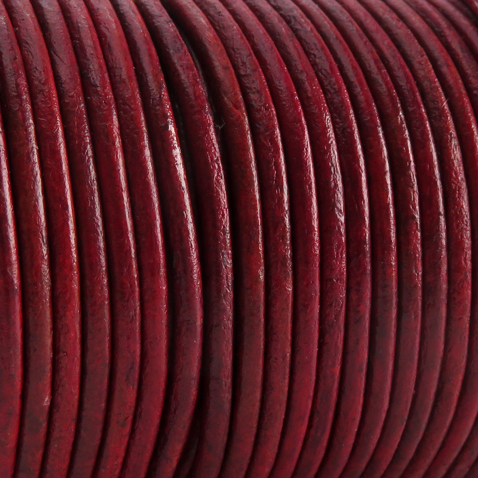 Lederschnur Rund 2 mm - 25m/Rolle - Bicolor Wine/Weinrot