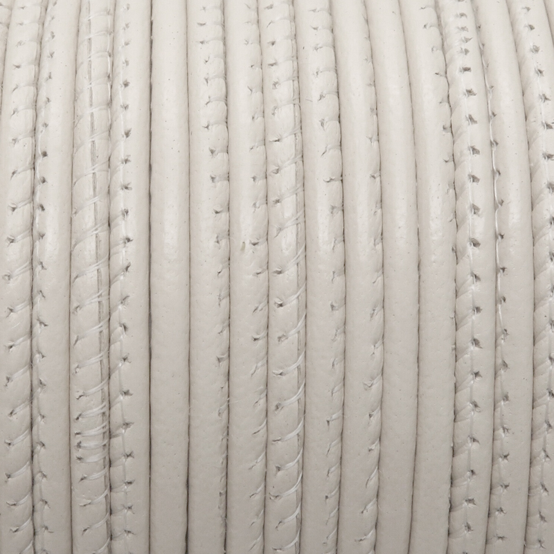 Lederschnur Rund gesäumt 2,5 mm - Weiß