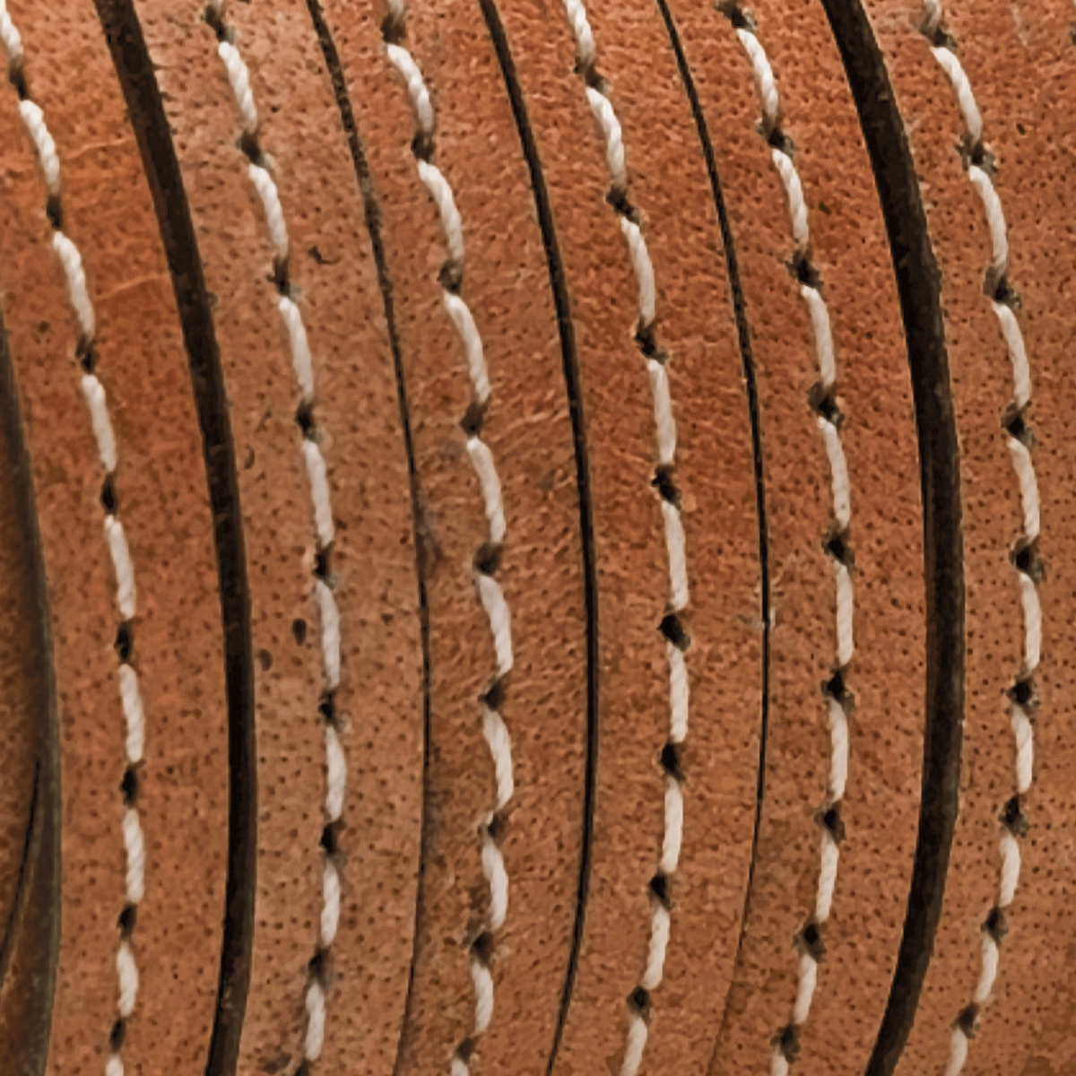 Lederband flach mit Ziernaht  5 x 1,5  mm - KO/03 Haselnuss
