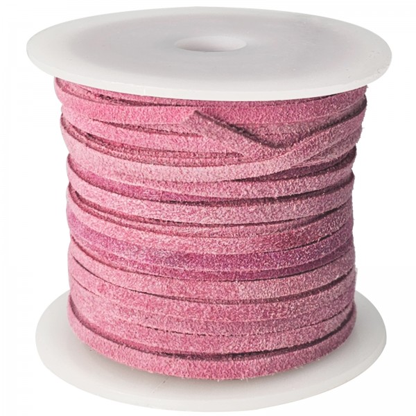 Wildlederband 3 mm - Velourlederband in Pink