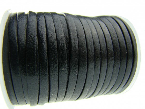 Lederband Flach 3 x 1 mm - Schwarz