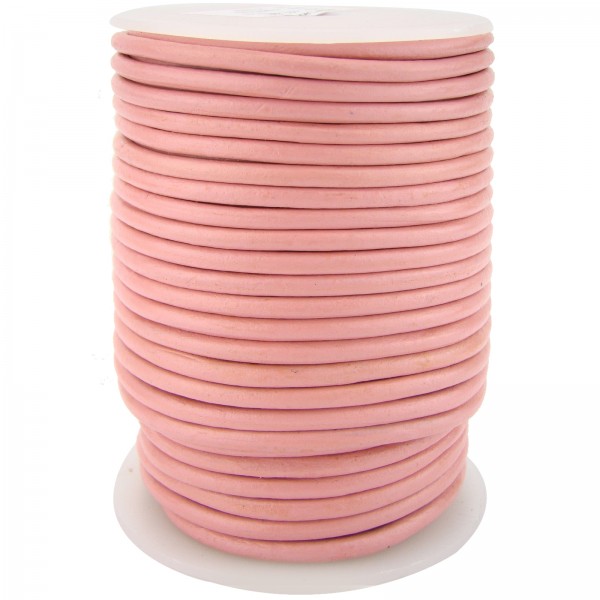 Lederschnur, Lederriemen mit hoher Festigkeit und großer Flexibilität mit 4 mm Durchmesser in rosa
