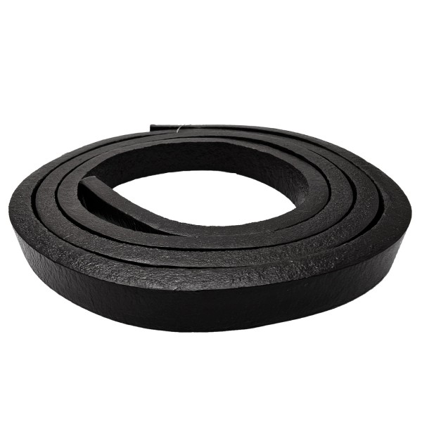 Lederband Flach | 12 mm x 6 mm | Länge 1 Meter - Schwarz