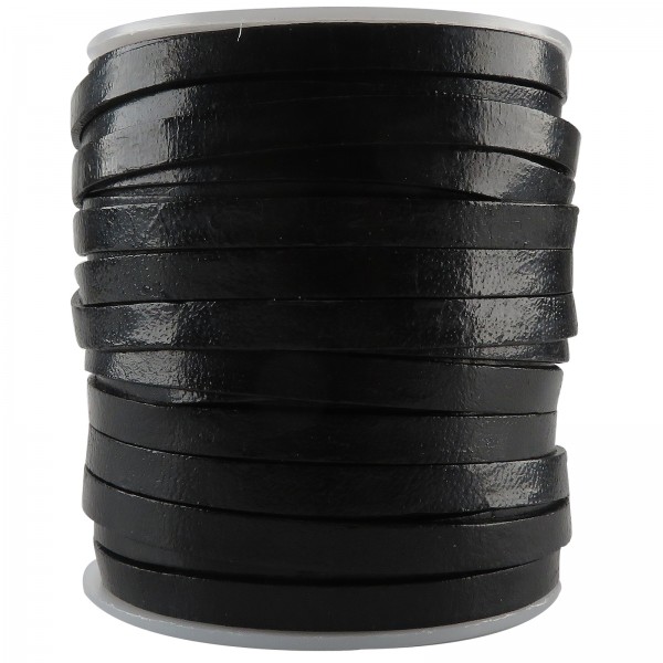 Lederband Flach 6 mm x 1,5 mm - Schwarz