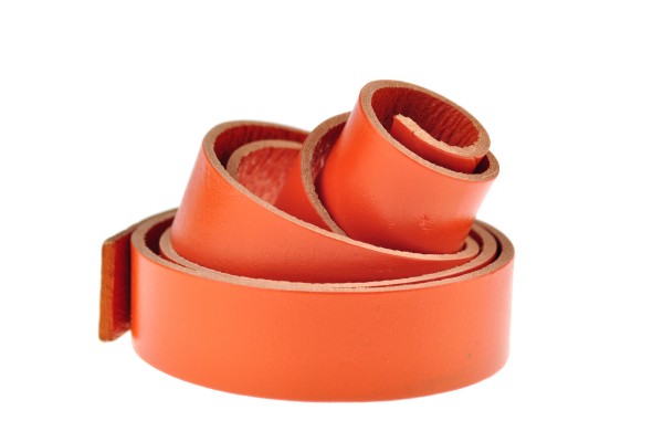 Lederband Flach. Länge: 1 m; Dicke: 2 mm - Orange