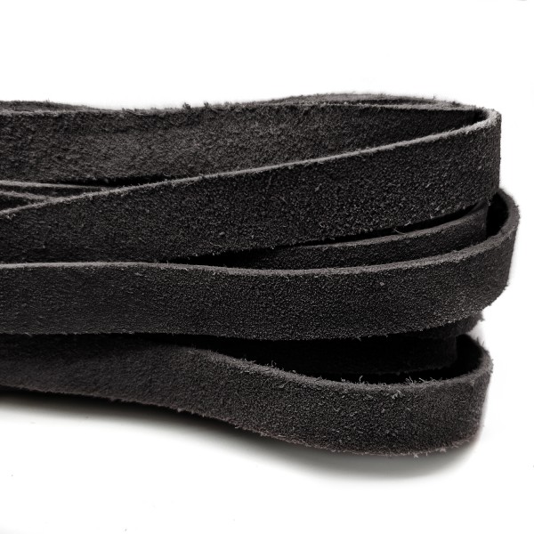 Wildlederband in Schwarz 15 mm Breite - reines Velourleder