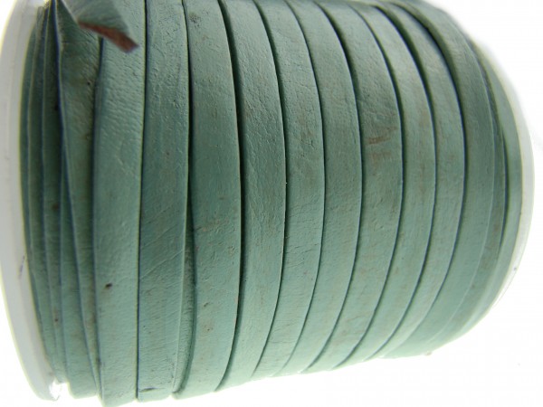Lederband Flach 4 x 1 mm - Aqua
